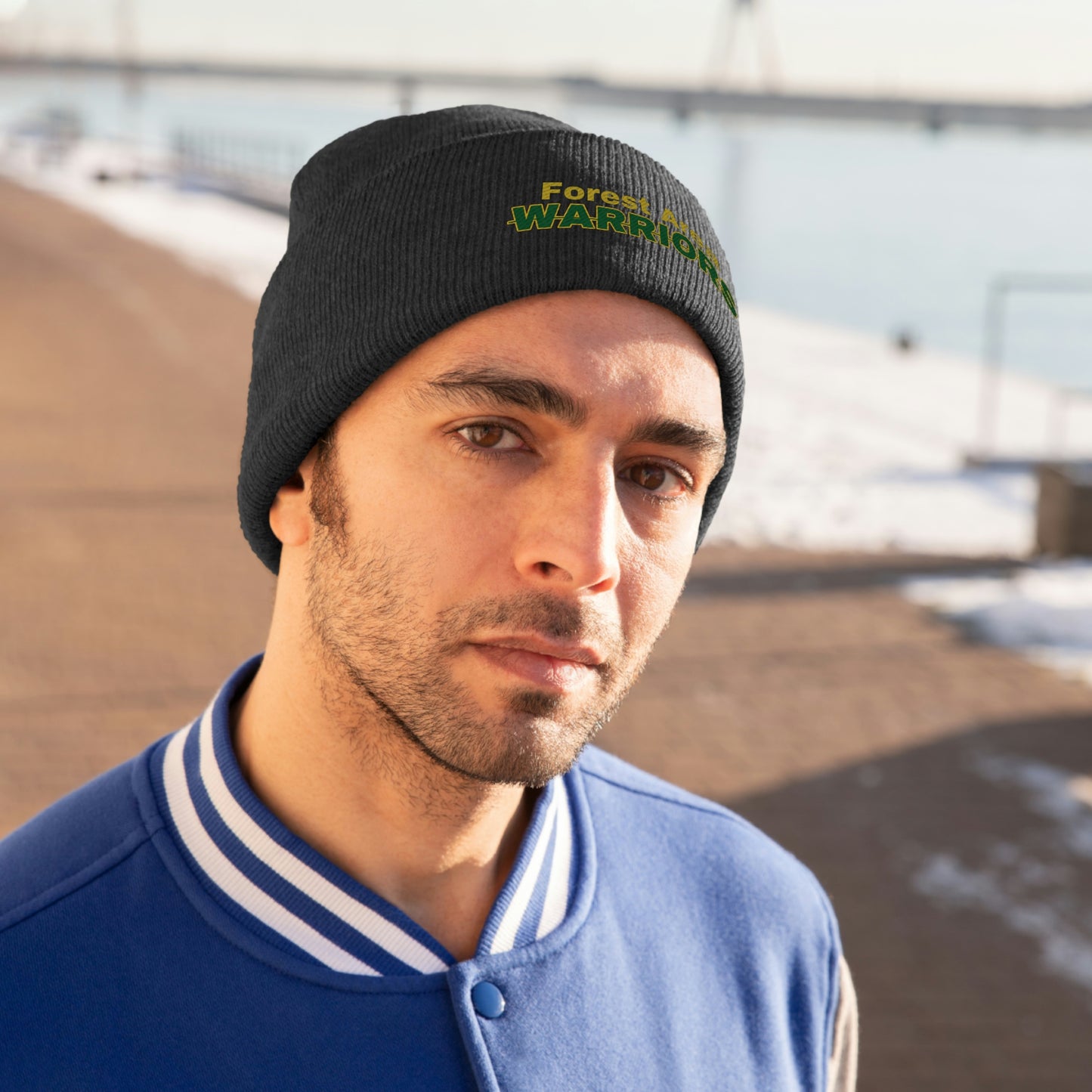 Logo 11 Embroidered Knit Beanie #F03-01D Four Colors